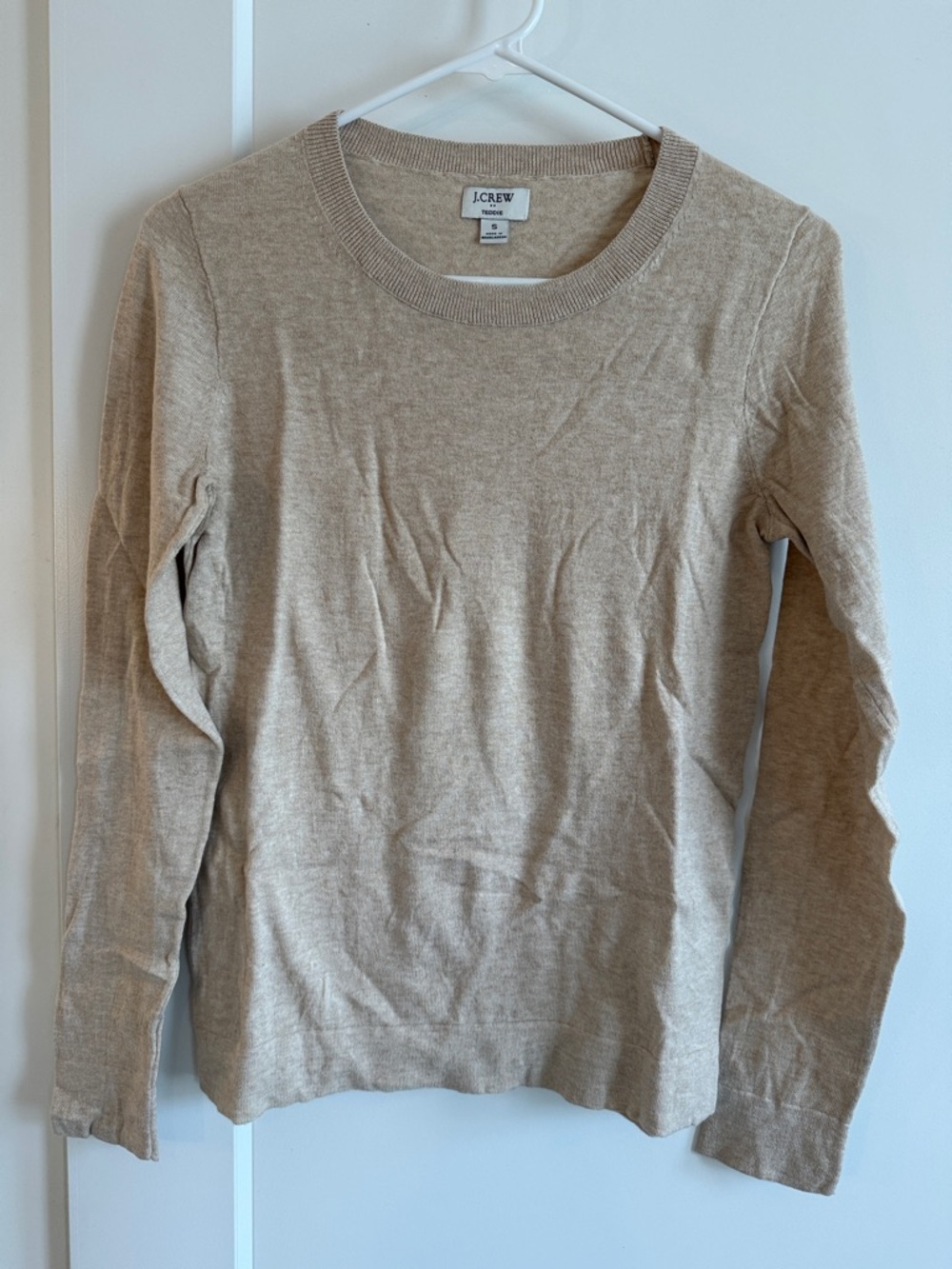J. Crew Beige Crewneck Long Sleeve Sweater